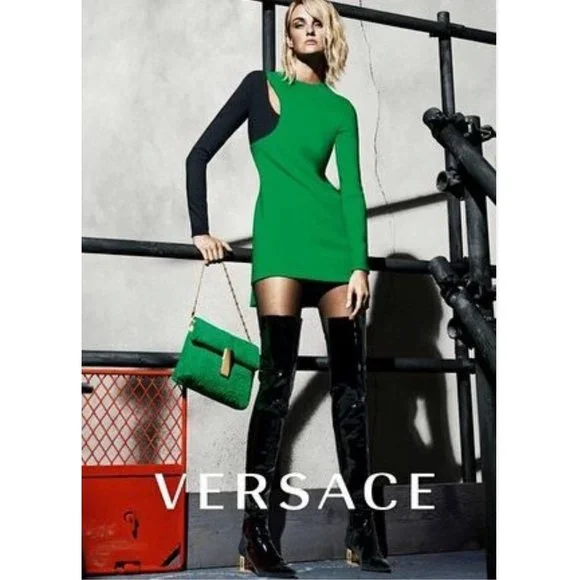 green emerald velvet dress Green Vintage Versace Print Mini Dress